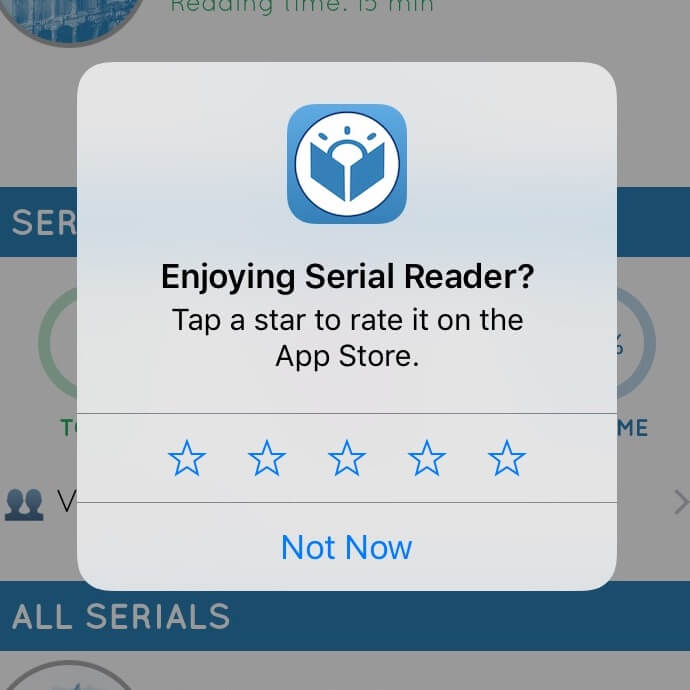 Serial Reader review prompt